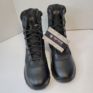 Tactical Performance Waterproof Leather Black Duty Boots Mens 11 Paracord NWT
